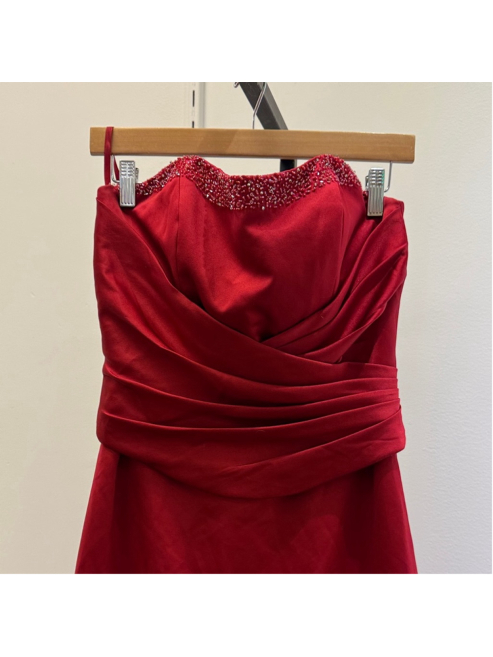 Avalon Ruby Red Strapless Formal Dress Size 10